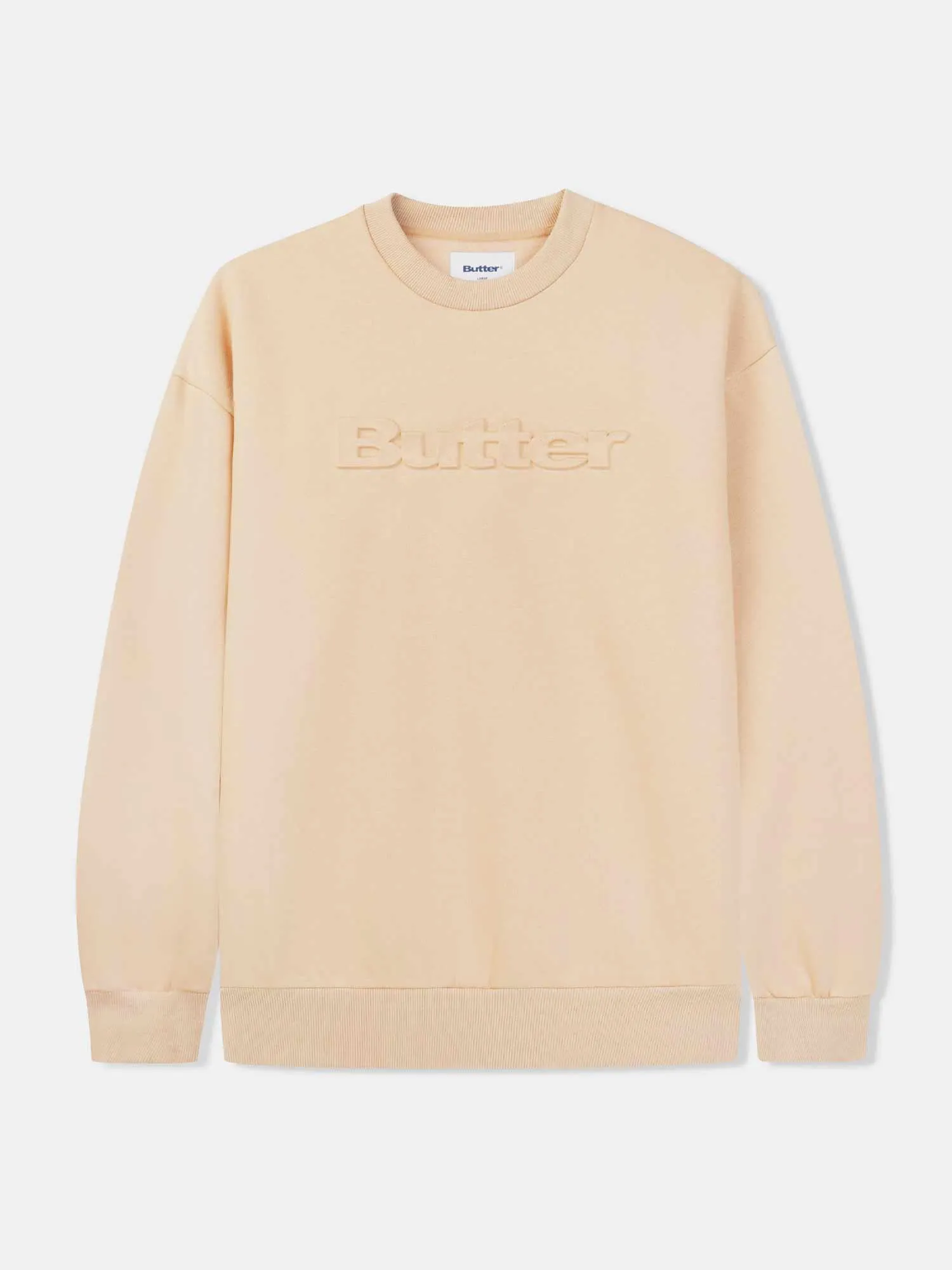 Butter Goods Embossed Logo Crewneck - Tan