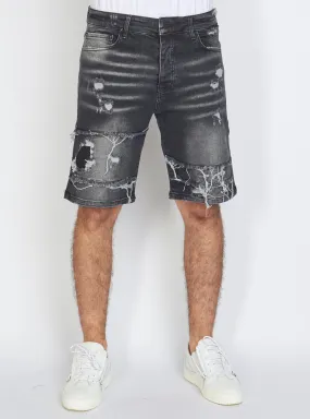 Buyer's Choice Denim Shorts - Distressed - Black - K6236