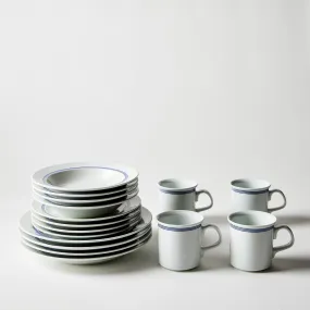 Cafe Blanc Stripe 16-Piece Porcelain Dinnerware Set