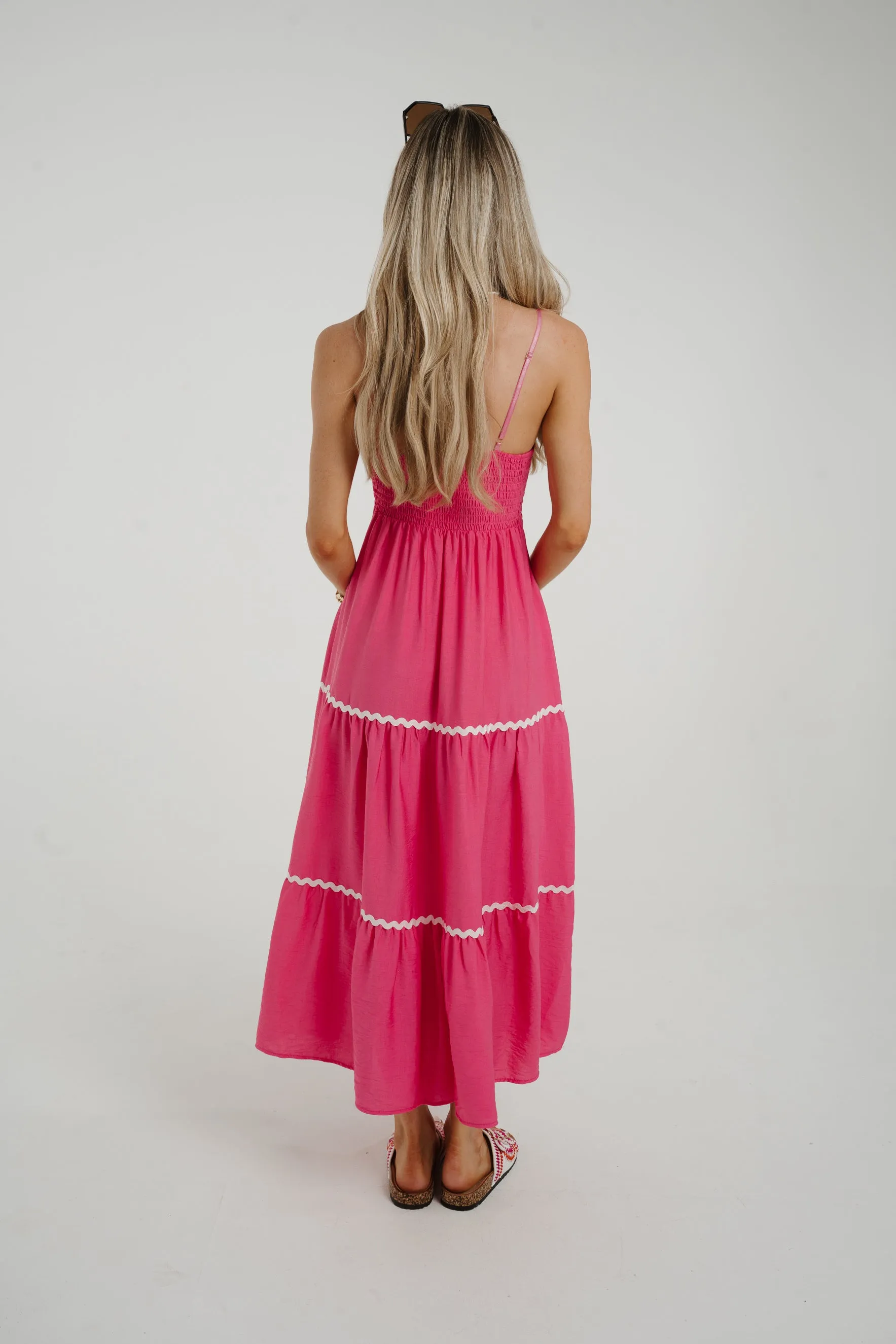 Caitlyn V-Neck Sun Dress In Fuchsia