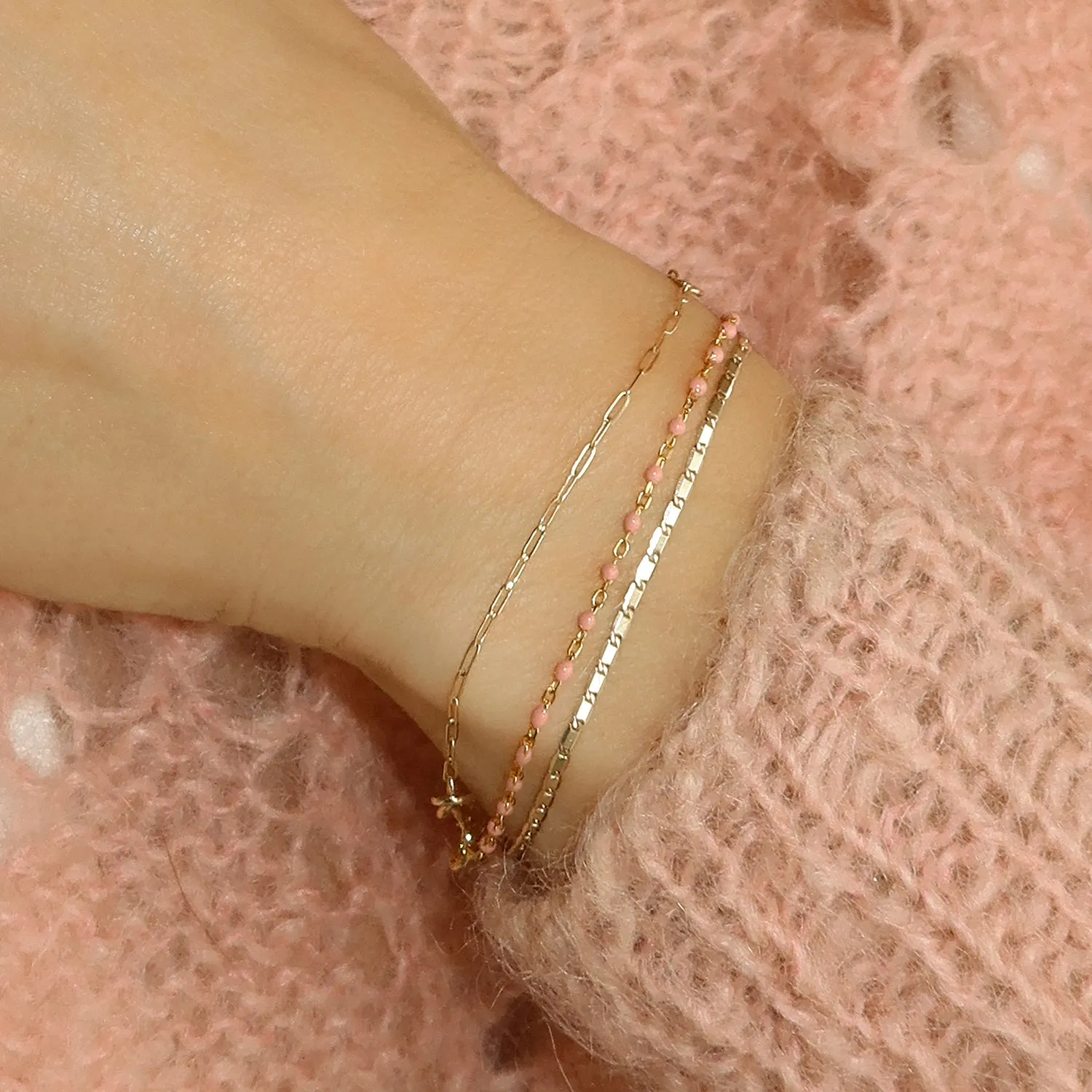 Candy Chain Bracelet | Peach Fuzz & Silver