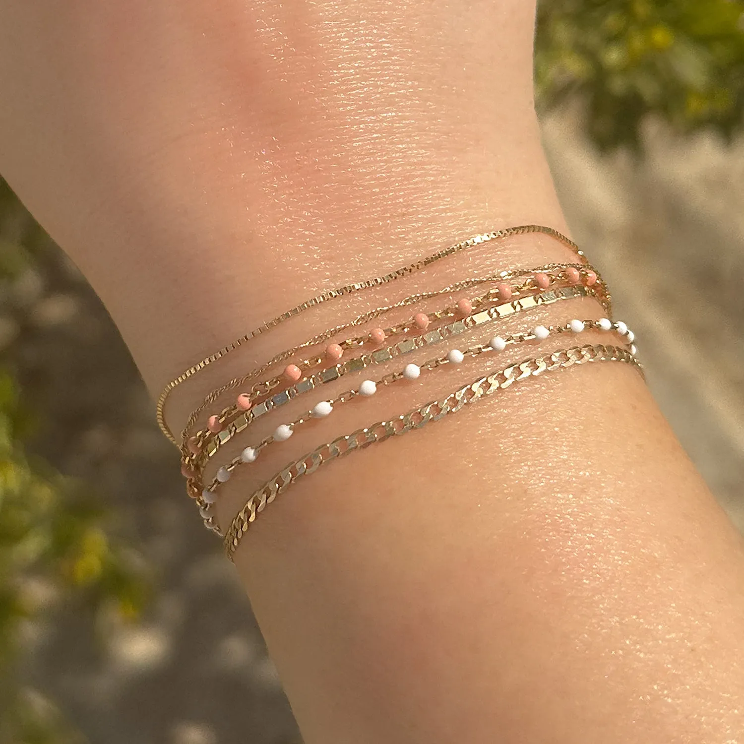 Candy Chain Bracelet | Peach Fuzz & Silver