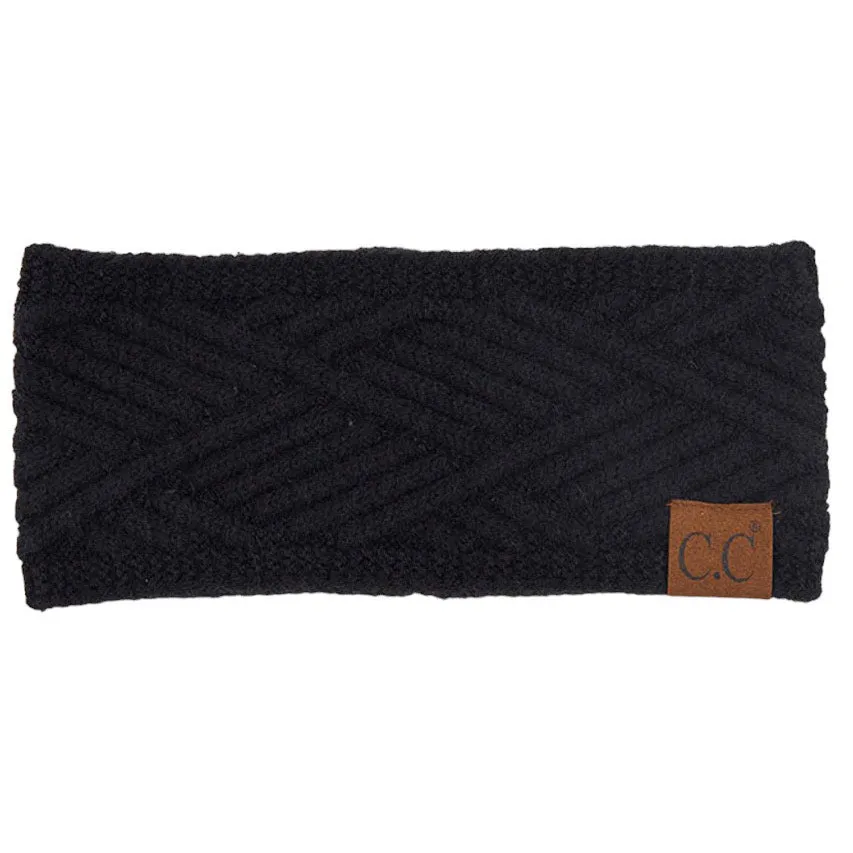 C.C Diagonal Stripes Criss Cross Pattern Earmuff Headband