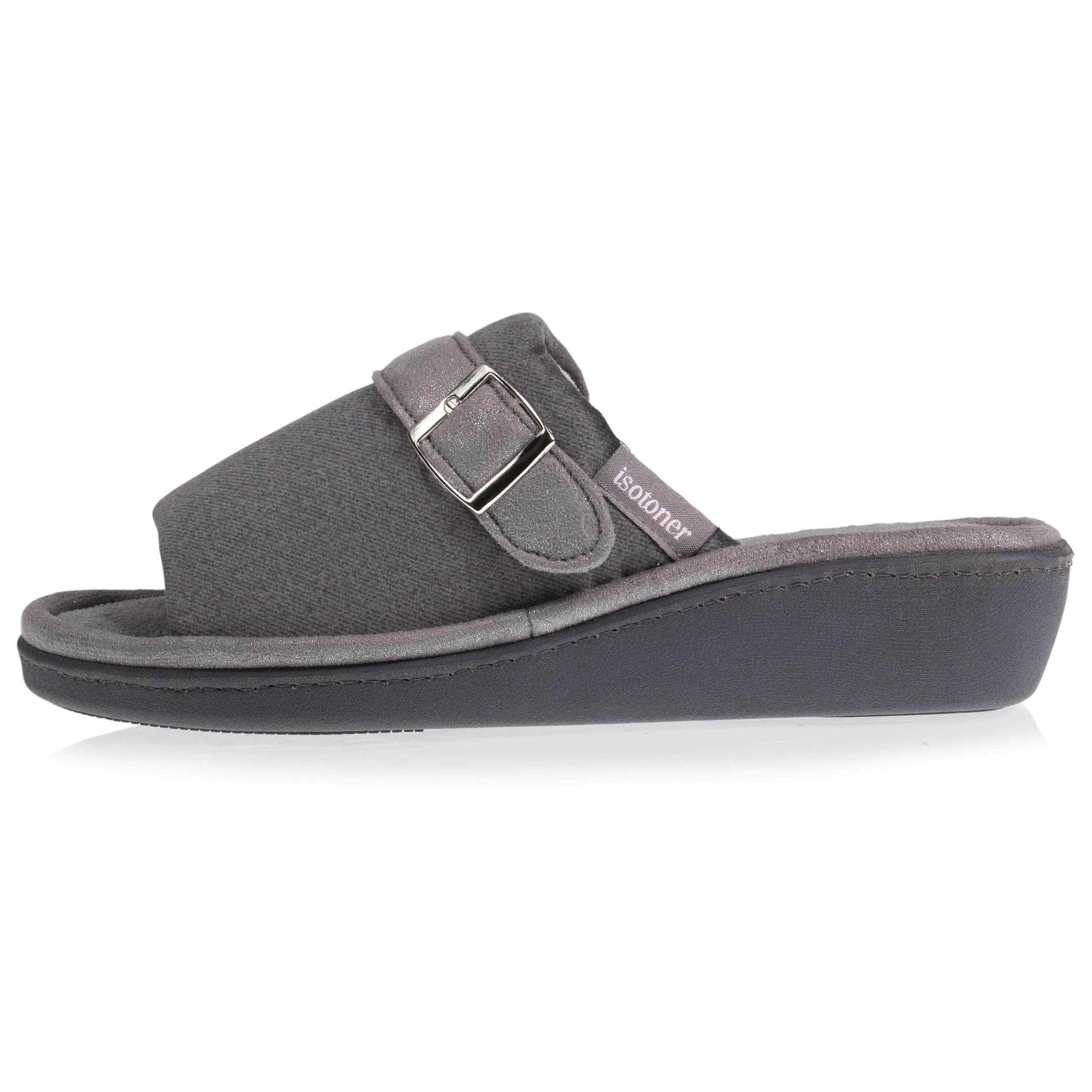 Chaussons sandales talon Femme Gris