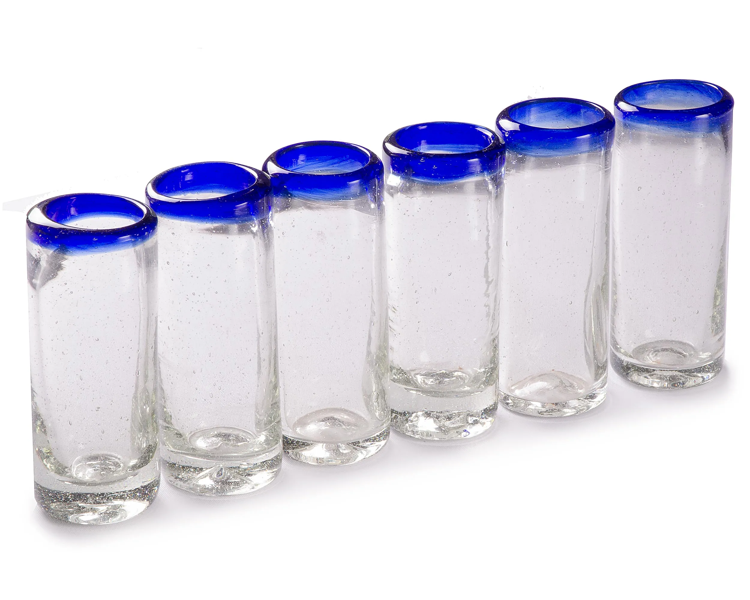 Cobalt Blue Rim Shot Glass - 2 oz - Set of 6