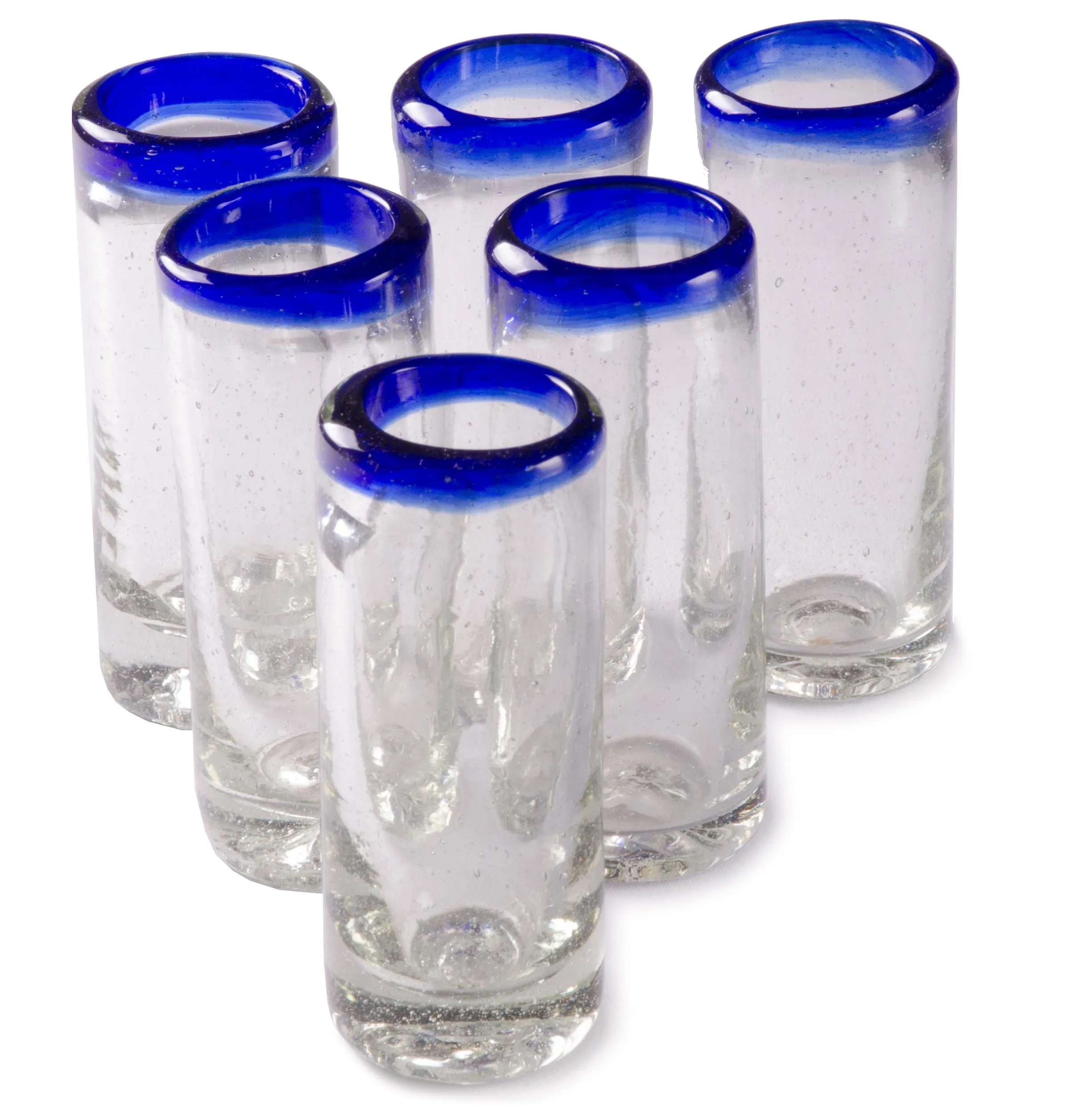 Cobalt Blue Rim Shot Glass - 2 oz - Set of 6