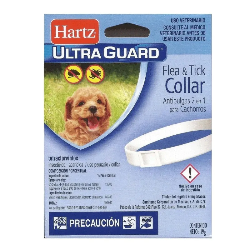 Collar Antipulgas 2 en 1 para Perro Cachorro  - Hartz Ultra Guard