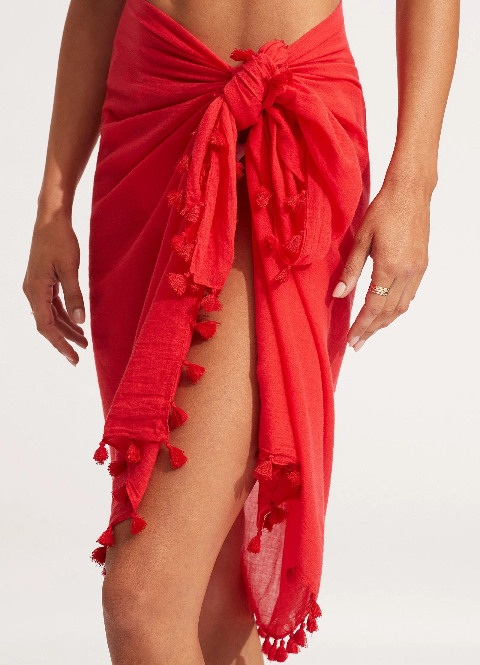 Cotton Gauze Sarong - Chilli