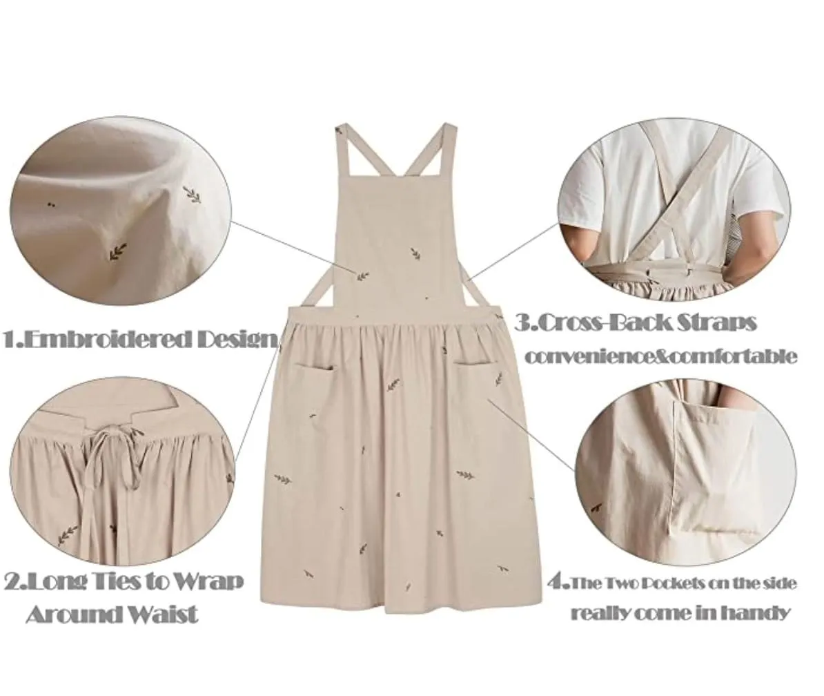 Cotton Linen Apron Pinafore