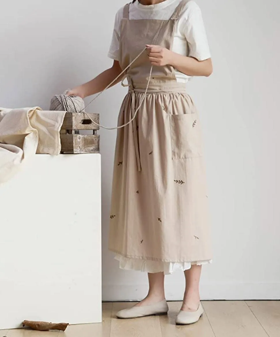 Cotton Linen Apron Pinafore