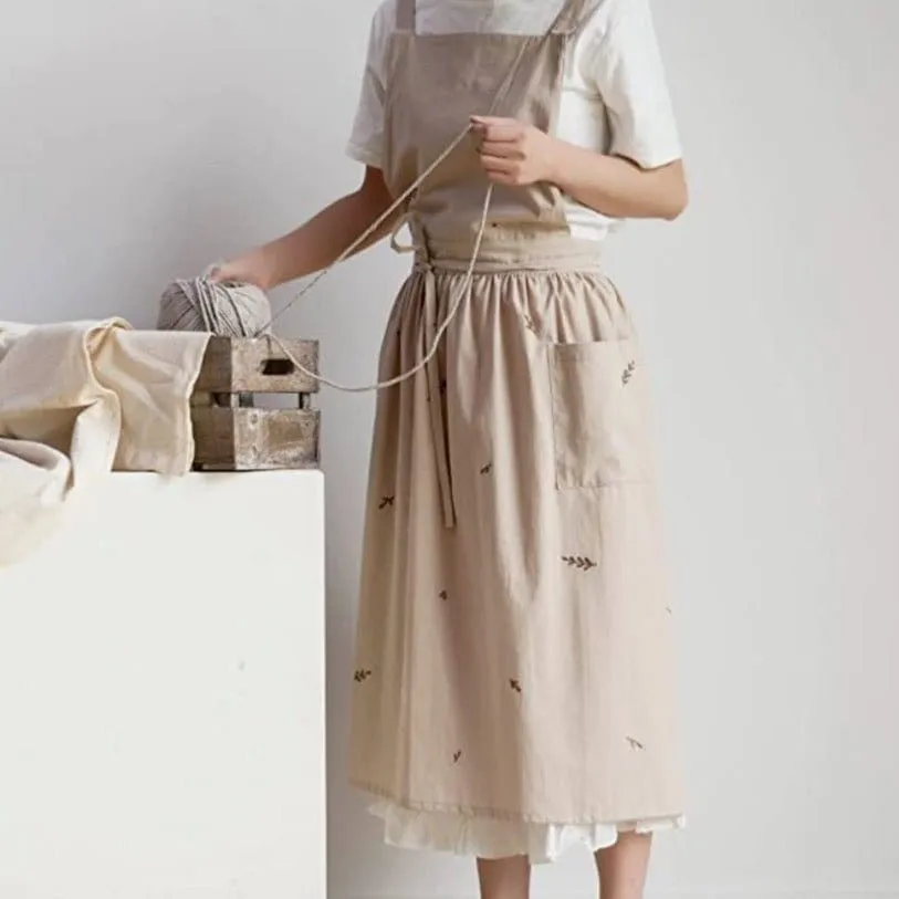 Cotton Linen Apron Pinafore