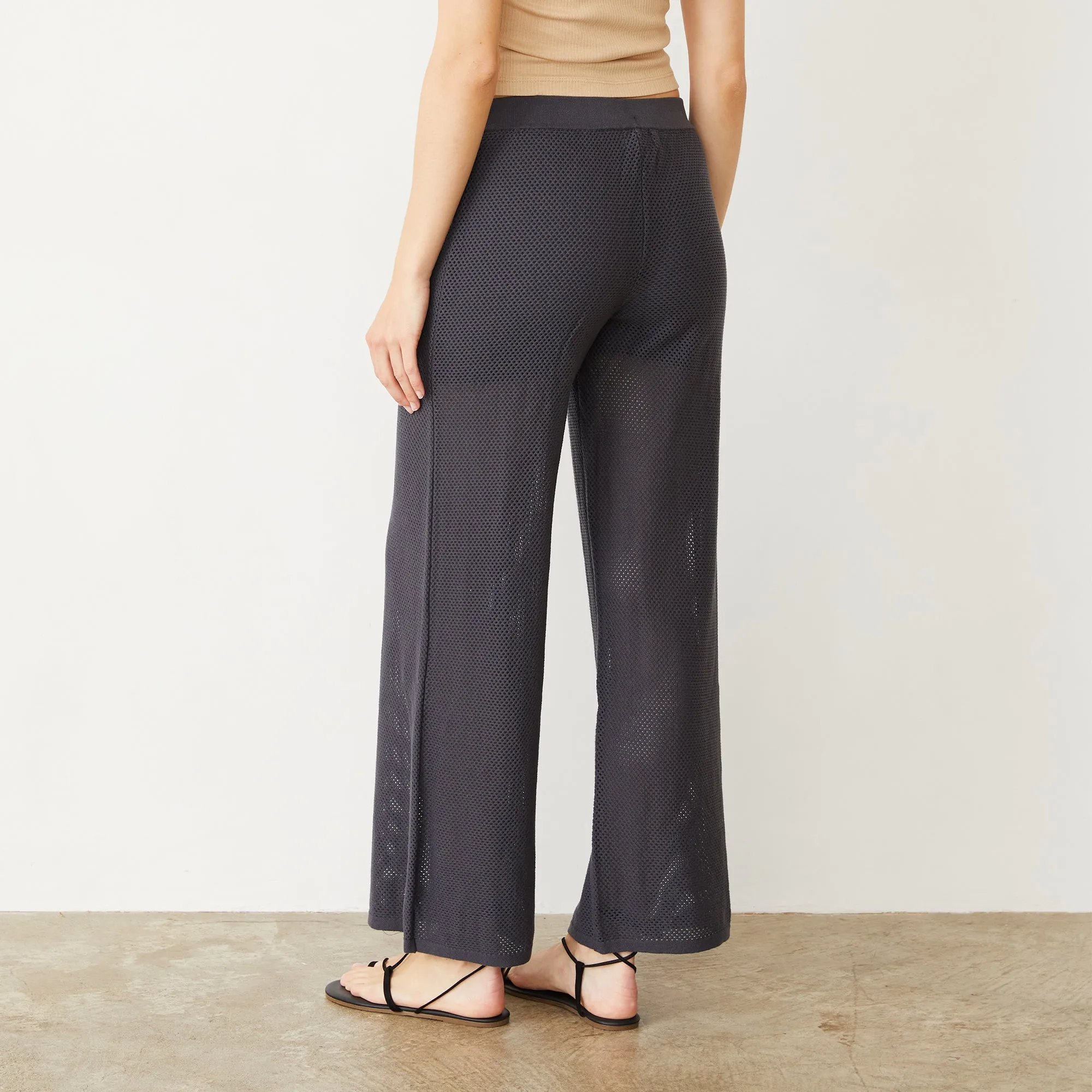 Cotton Mesh Wide Leg Pant