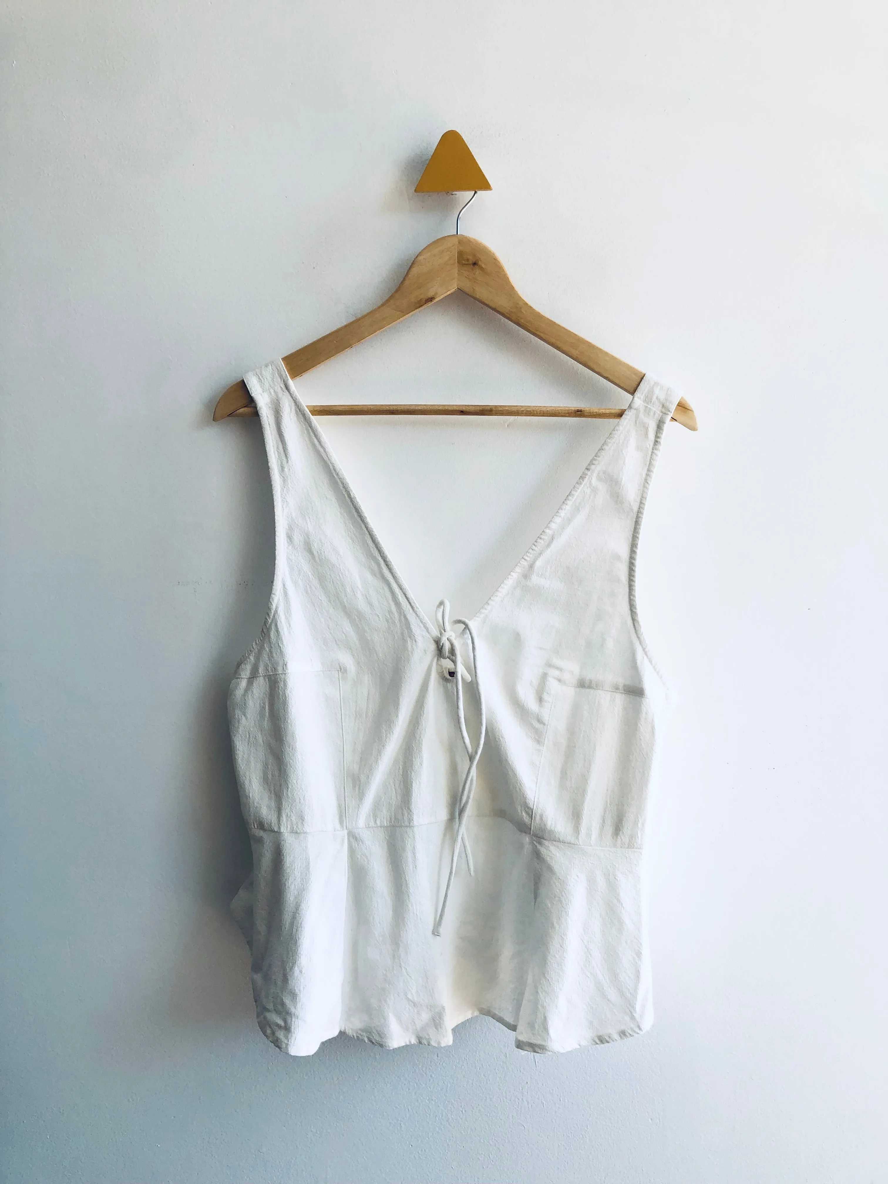 Cotton Peplum Sleeveless Top // Adult L