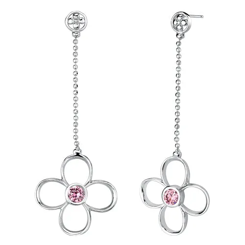 Cubic Zirconia Pendant Earrings Set Sterling Silver