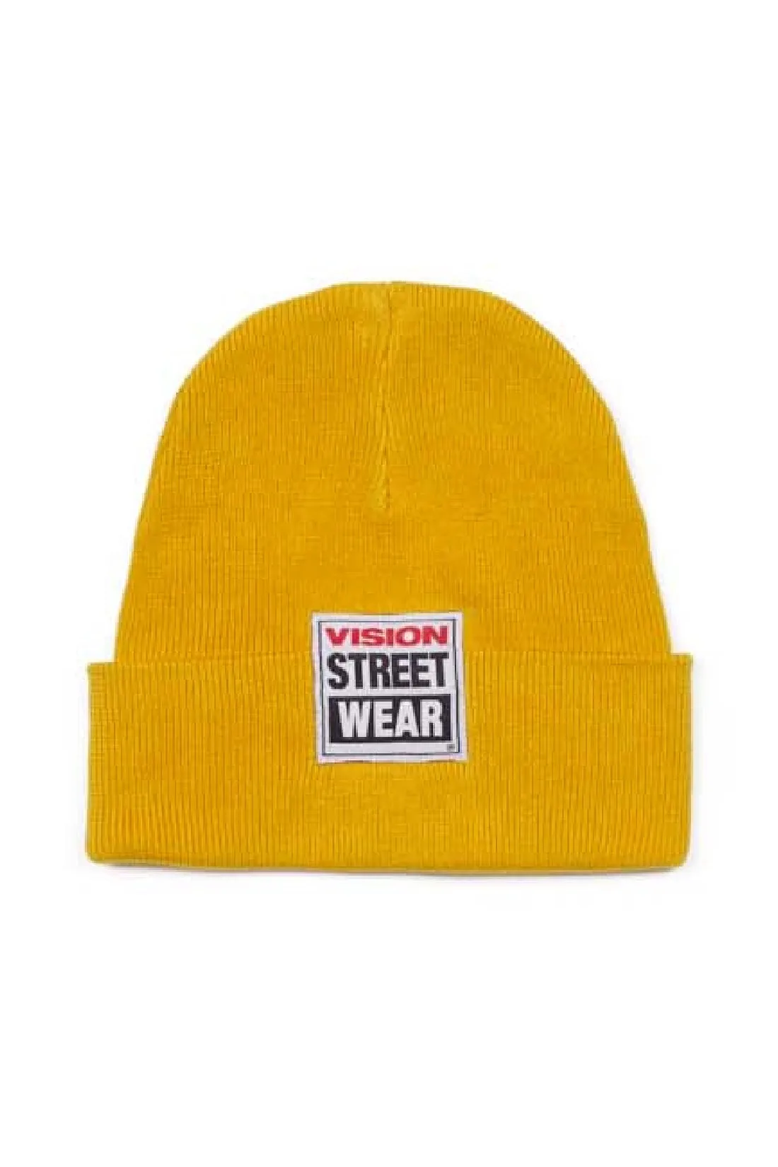 Cuffed Beanie With Large Logo Patch - Yellow