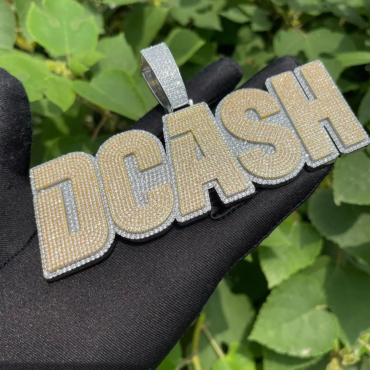 Custom Iced Out Stencil Font Pendant