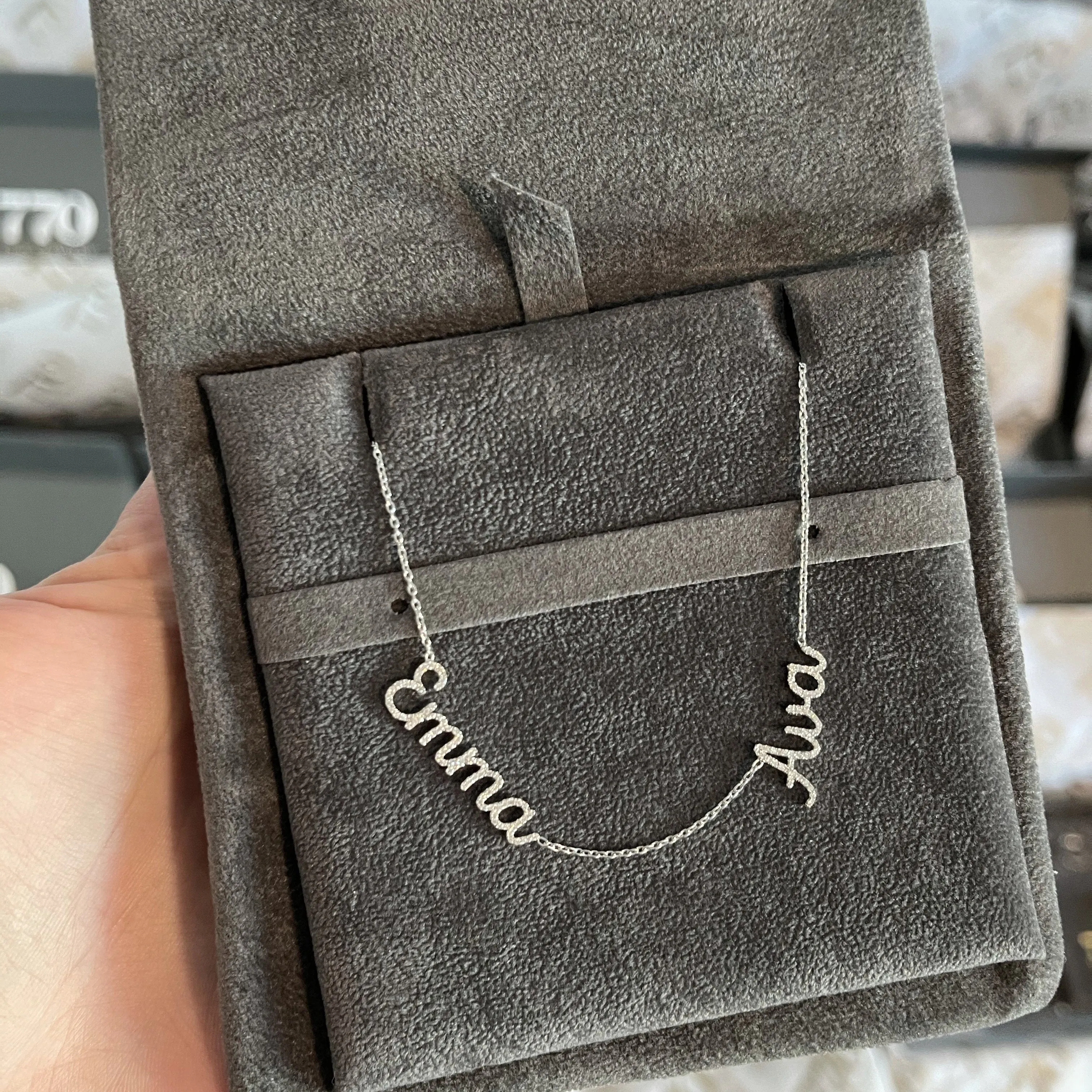 Custom Multiple Diamond Names Necklace