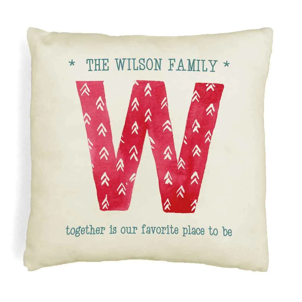 Custom Printed Holiday Pillow with Monogram and Name