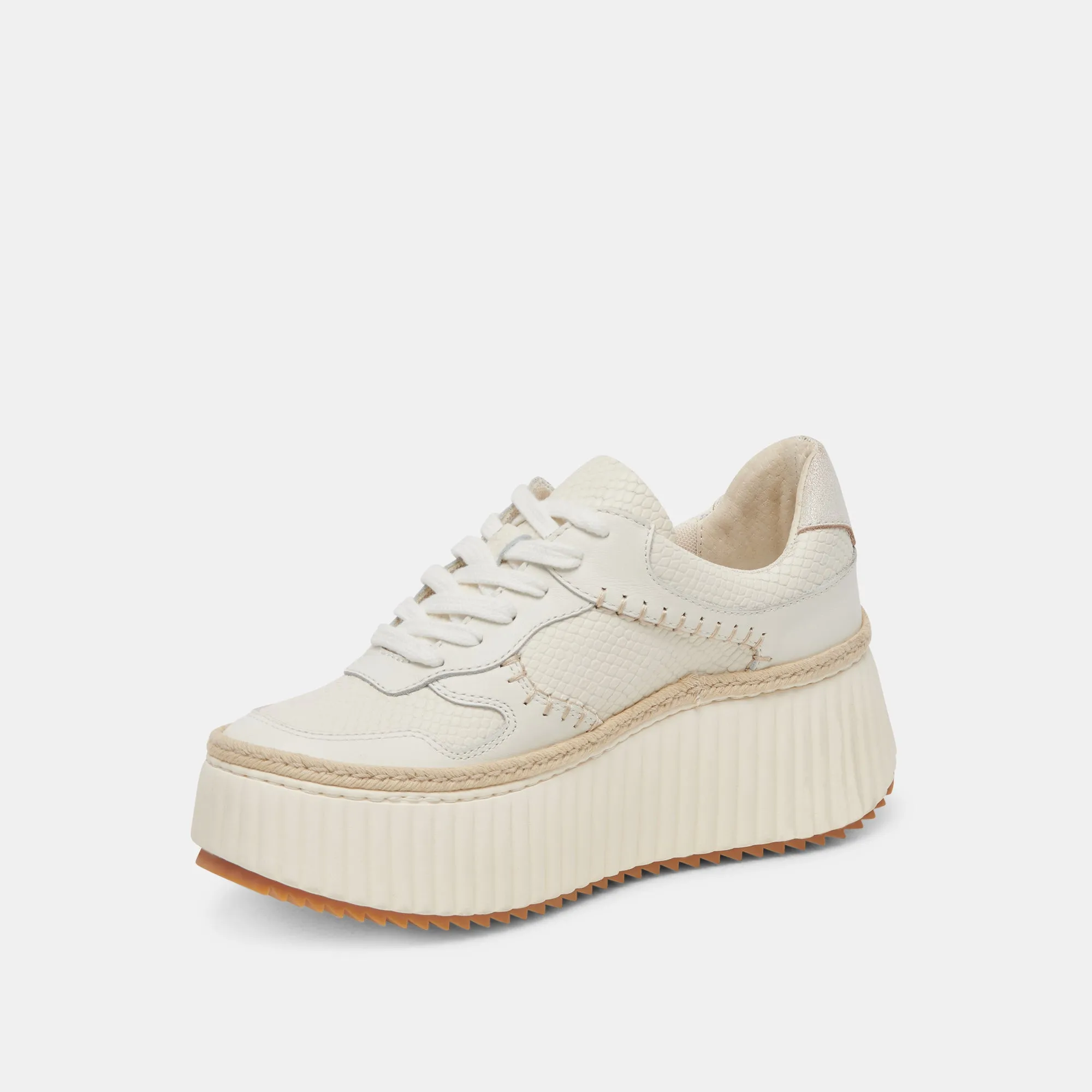 DANDI SNEAKERS OFF WHITE EMBOSSED LEATHER