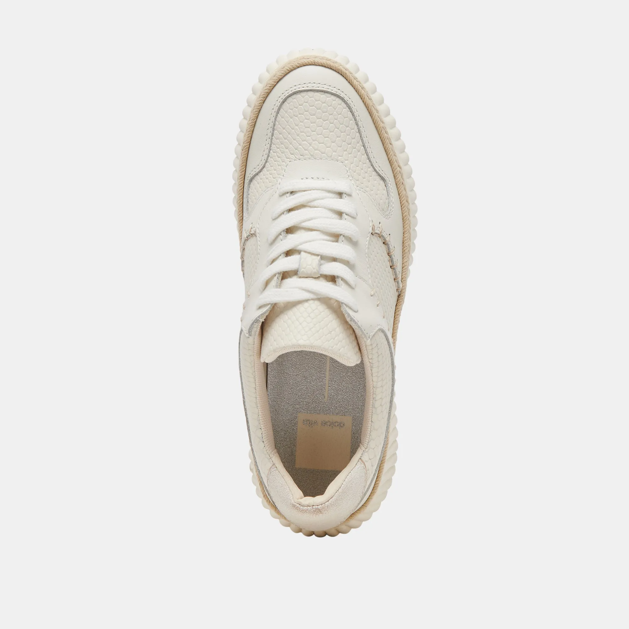 DANDI SNEAKERS OFF WHITE EMBOSSED LEATHER