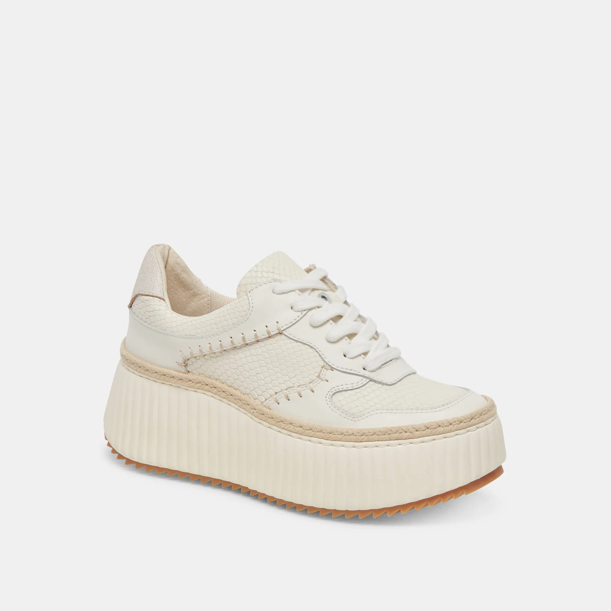 DANDI SNEAKERS OFF WHITE EMBOSSED LEATHER