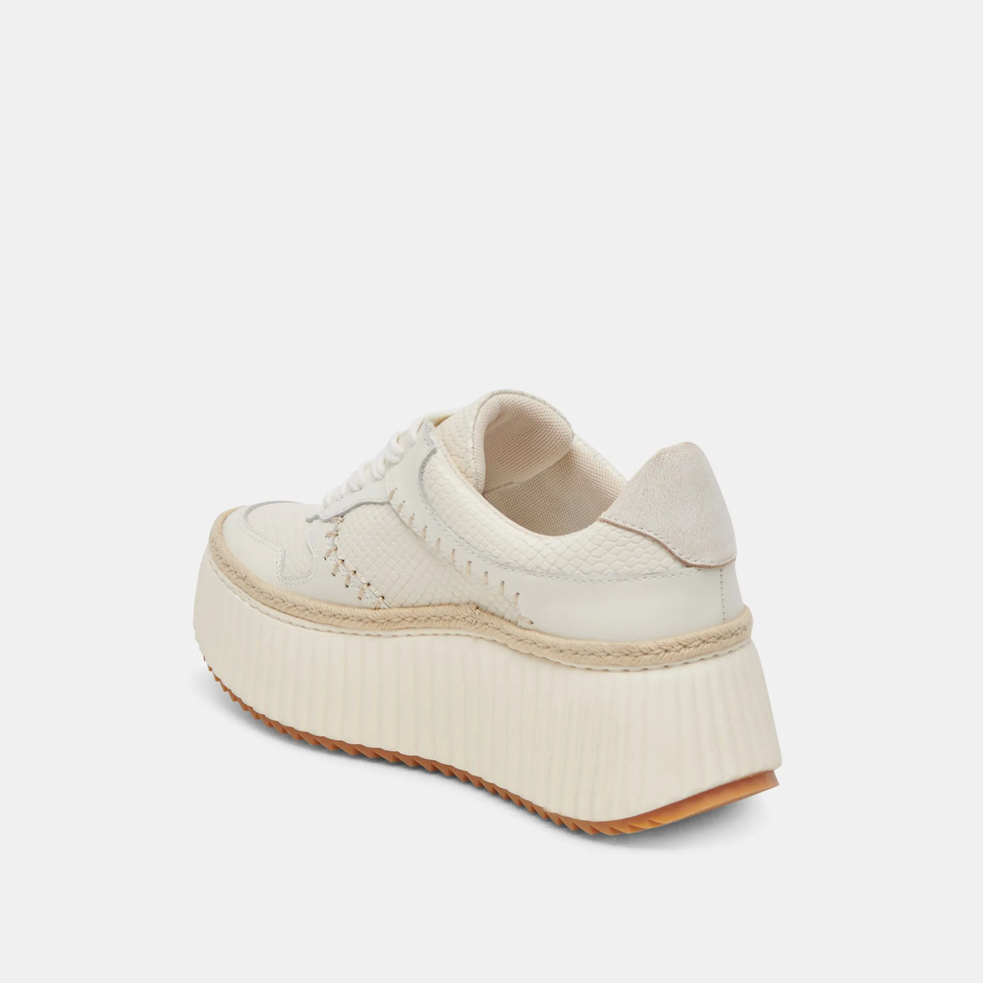 DANDI SNEAKERS OFF WHITE EMBOSSED LEATHER