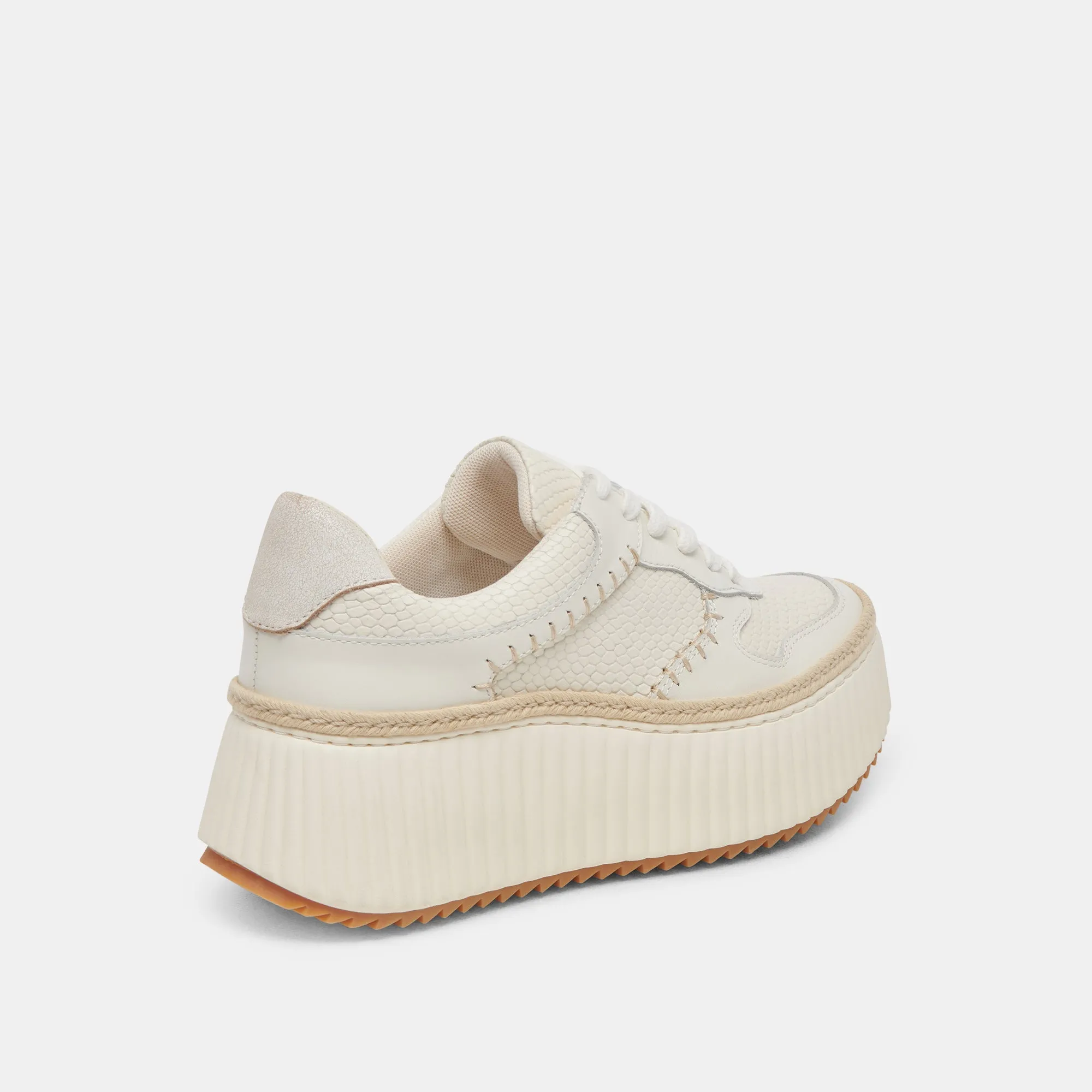 DANDI SNEAKERS OFF WHITE EMBOSSED LEATHER