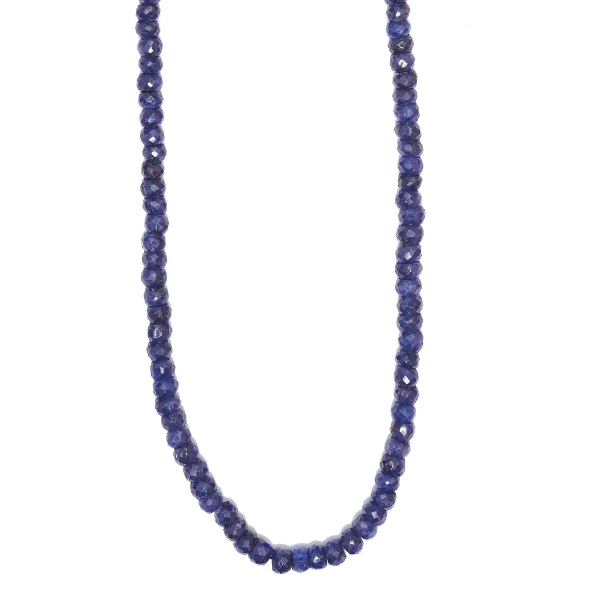 Dark Blue Sapphire Beaded Necklace