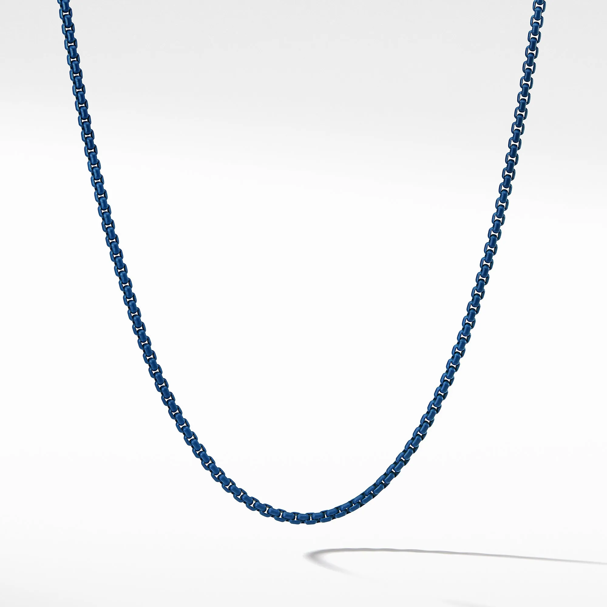 David Yurman Box Chain Necklace in Blue Acrylic 4MM