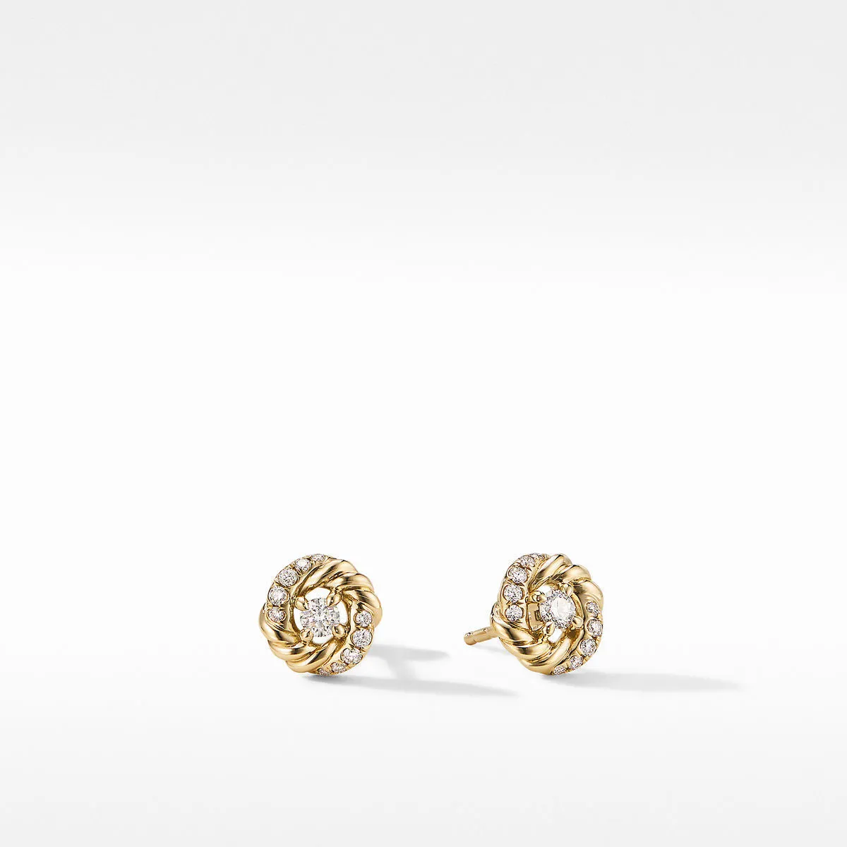 David Yurman Petite Infinity 18k Gold Diamond Studs