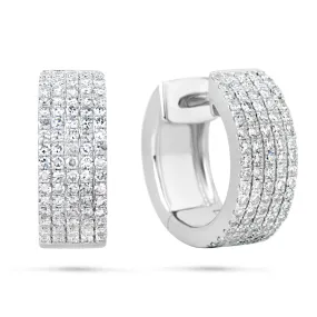 Diamond Pave 5 Row Huggie