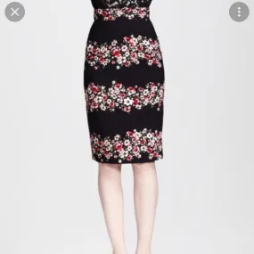 DolceandGabbana Black Floral MIDI Skirt