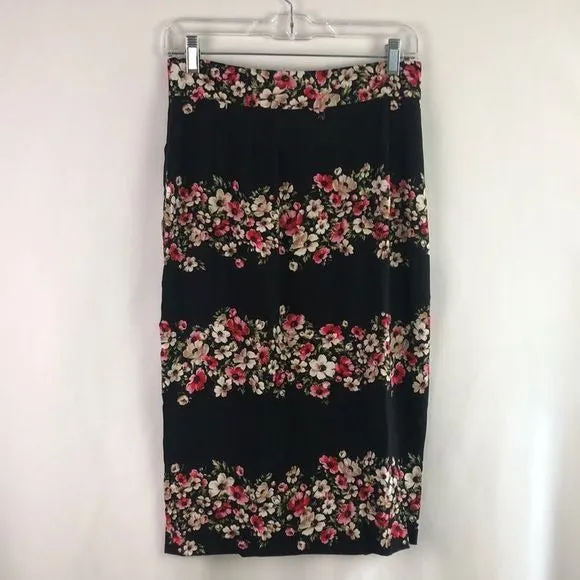 DolceandGabbana Black Floral MIDI Skirt