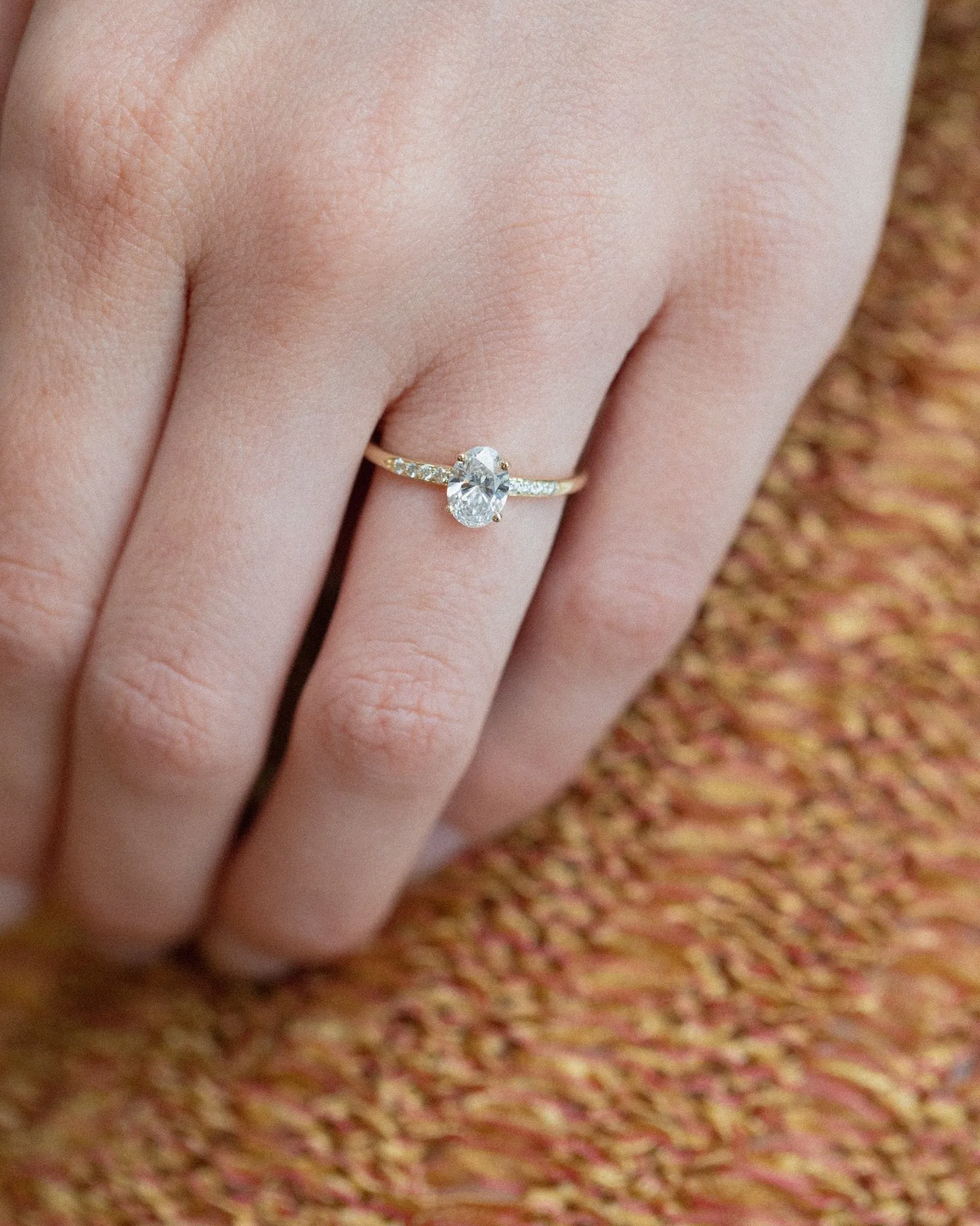 Ellipse Ring in Fairmined Yellow Gold with Diamonds