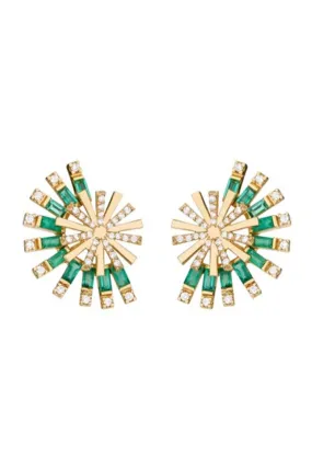 Emerald Diamond Moulin Earrings