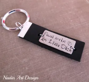 Engraved Message Custom Leather Keychain