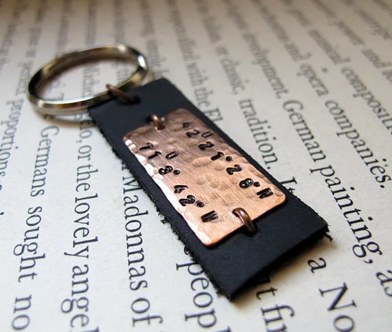 Engraved Message Custom Leather Keychain