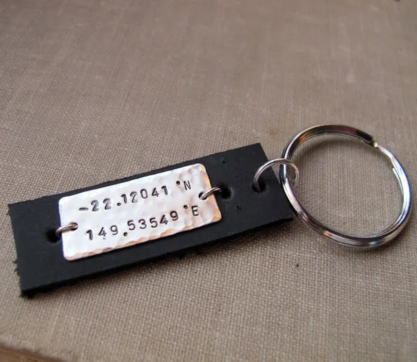 Engraved Message Custom Leather Keychain