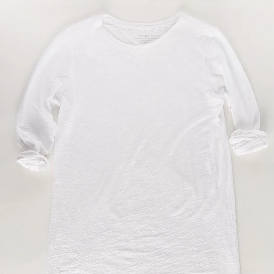 Erin Gray Long Sleeve CYA Crew in White Slub Tee