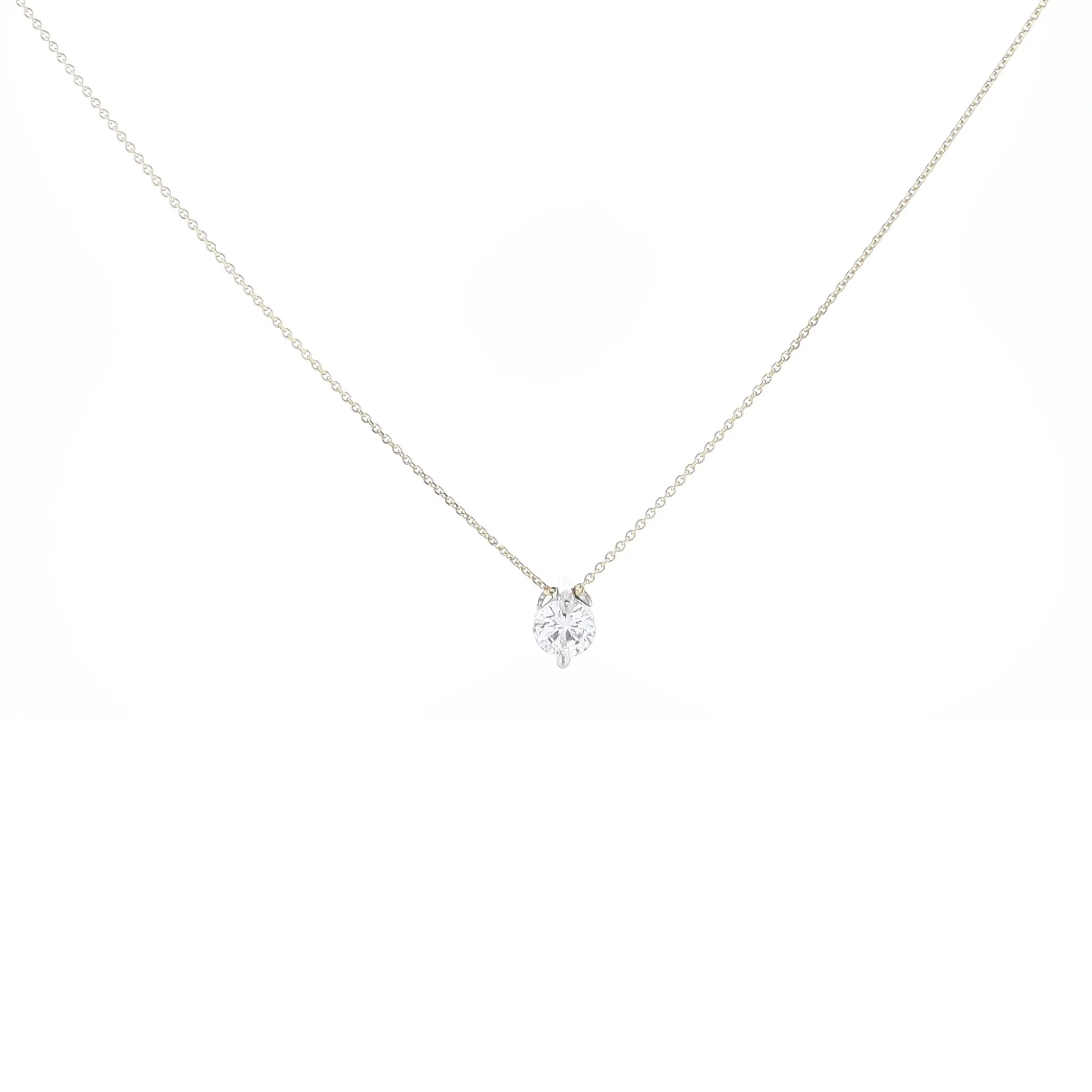 Estate 14k Solitaire Diamond Pendant