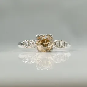 Fancy Yellow/Orange Diamond Solitaire Ring