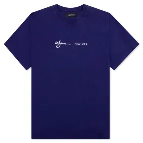 Feature x Wynn Logo Lock Up Tee - Astral Aura Blue