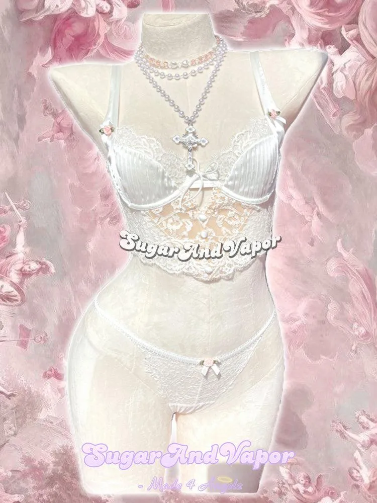 Fleur Rosé Bustier Lingerie 2 Pcs Set