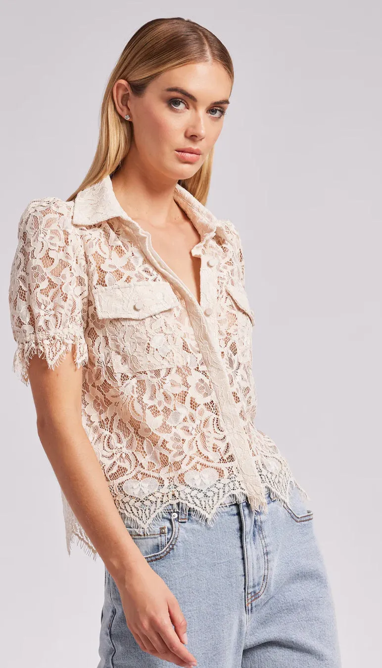 Generation Love - Mina Lace Shirt - French Beige