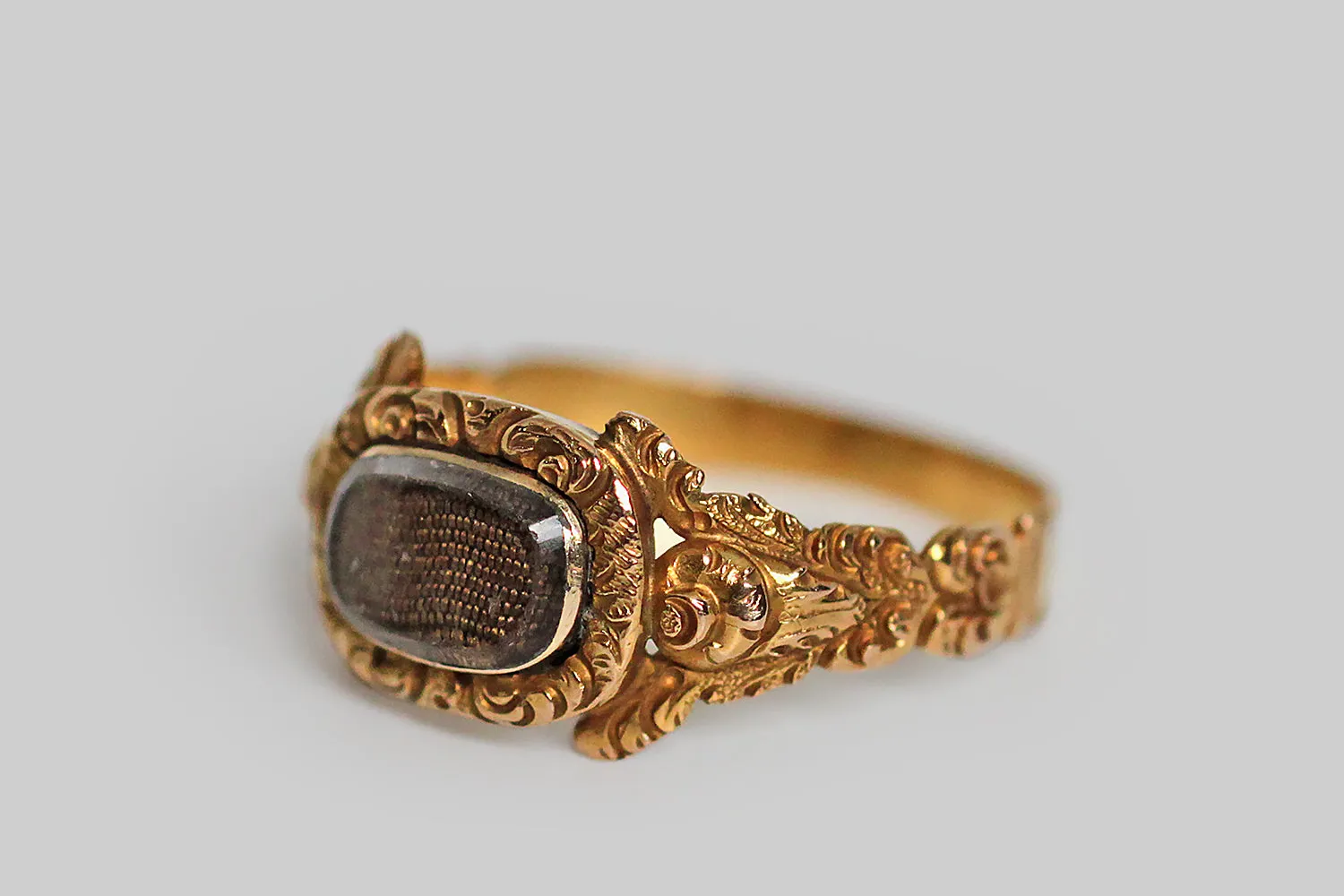 Georgian Floral Creature Mourning Ring