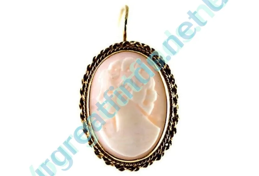 Gold & Shell Cameo Earrings 14k