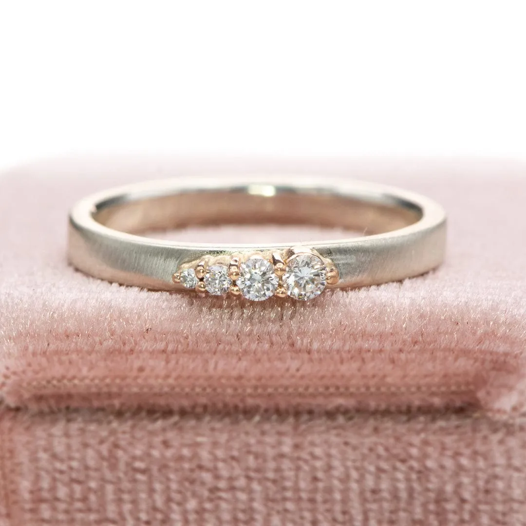 Gradient Lab Grown Diamond 14k Gold & Sterling Silver Stacking Ring