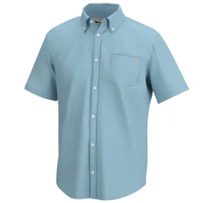 'Huk' Men's Kona Cross Dye Button Down - Crystal Blue