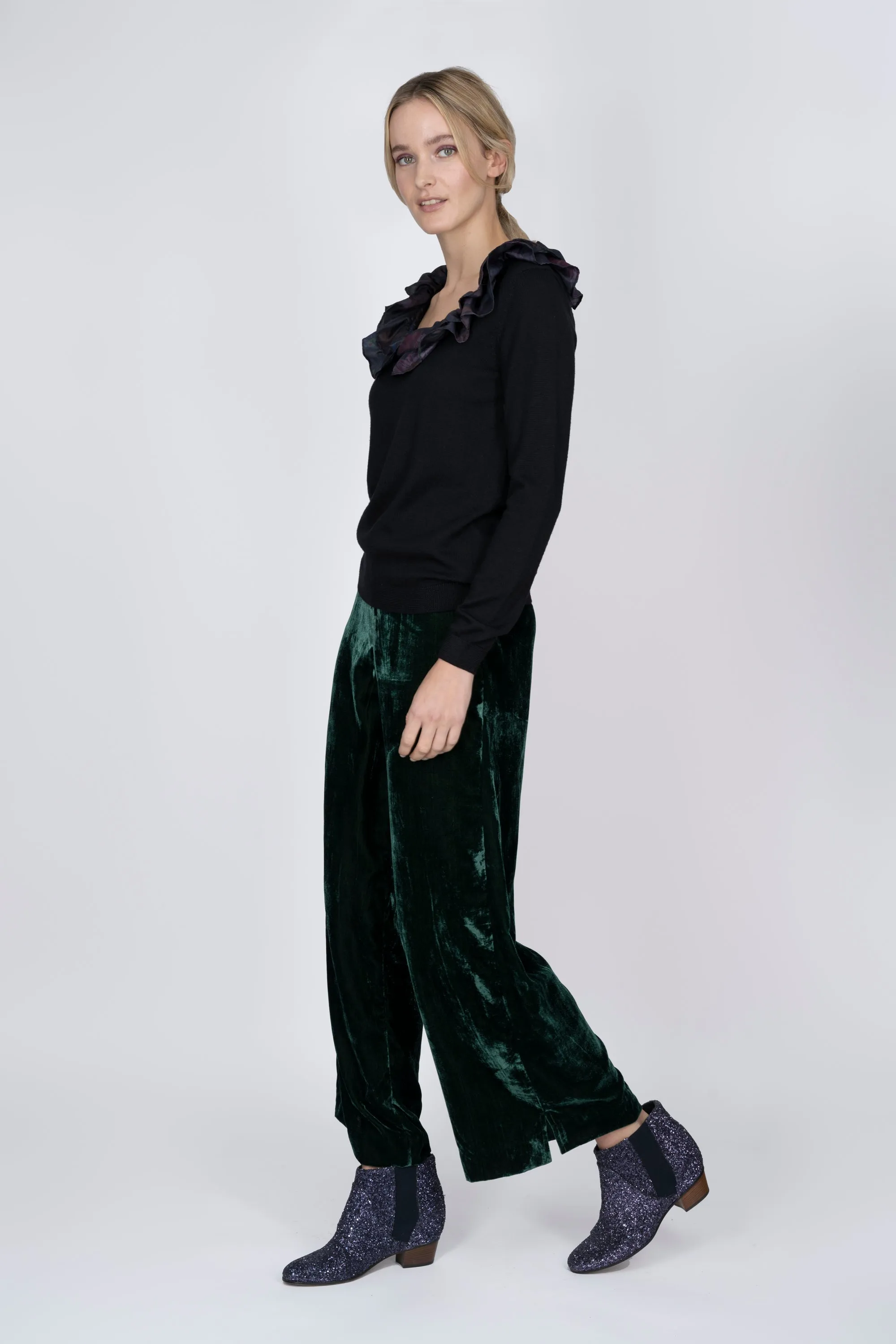 Jimie Emerald Velvet Pant