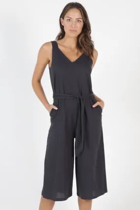 Joey Linen Blend Indy Grey Strappy Jumpsuit